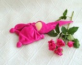 waldorf baby gnomes Toy - hot pink, magenta Teething waldorf doll for baby boy toys from cotton terry /baby boom